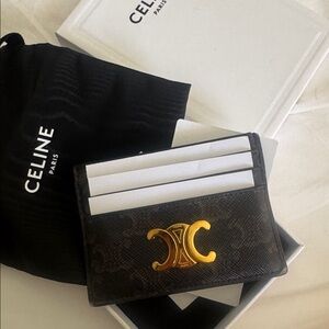 Celine Gold Logo Cardholder